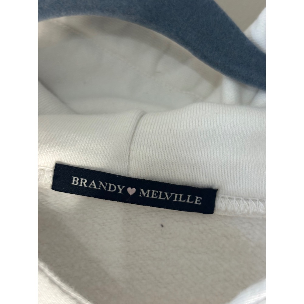 Brandy‎ Melville White Butterfly Embroidered Oversized Hoodie Sweatshirt MDA110 - Picture 4 of 7